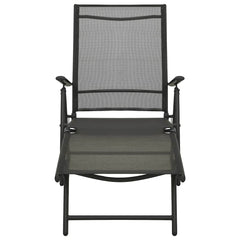 vidaXL 3 Piece Garden Lounge Set Textilene and Aluminium Black 4
