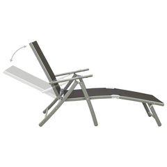vidaXL 3 Piece Garden Lounge Set Textilene and Aluminium Silver 5