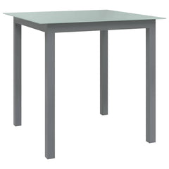 Garden Table Aluminium and Glass Light grey 80 cm 80 cm