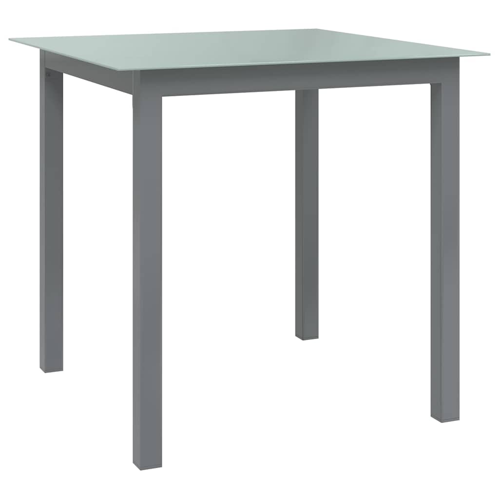 Garden Table Aluminium and Glass Light grey 80 cm 80 cm