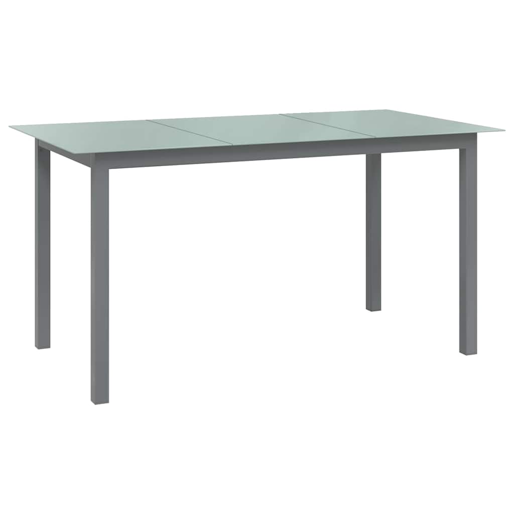 Garden Table Aluminium and Glass Light grey 150 cm 90 cm