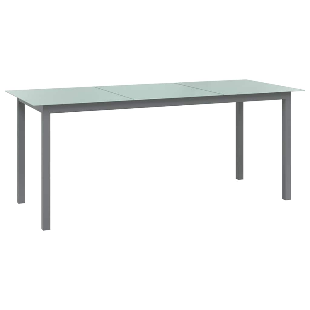Garden Table Aluminium and Glass Light grey 190 cm 90 cm