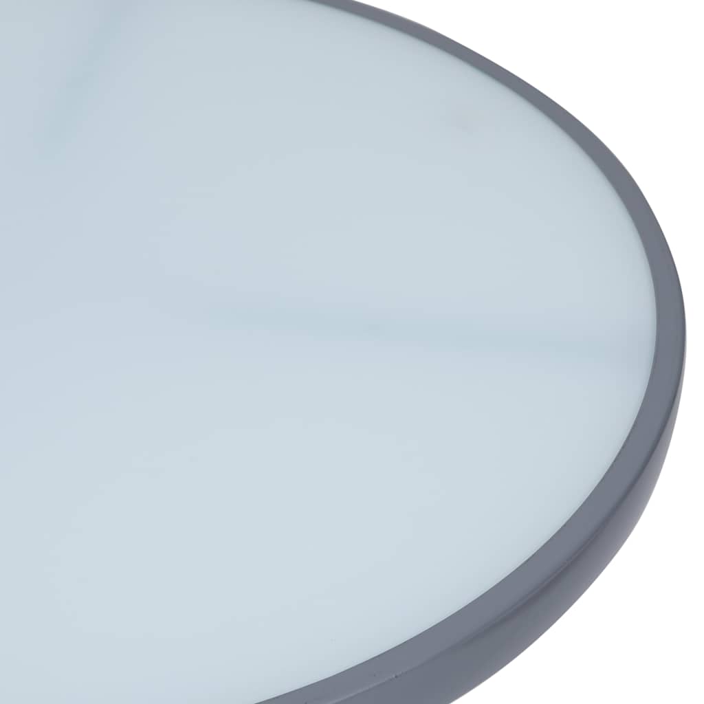vidaXL Garden Table | Light Grey | Steel, Glass | Small | Durable 3