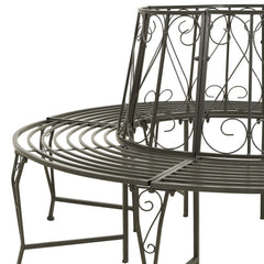 vidaXL Garden Tree Bench 160 cm Steel 4