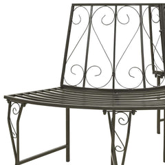 vidaXL Garden Half Round Tree Bench 160 cm Steel 4