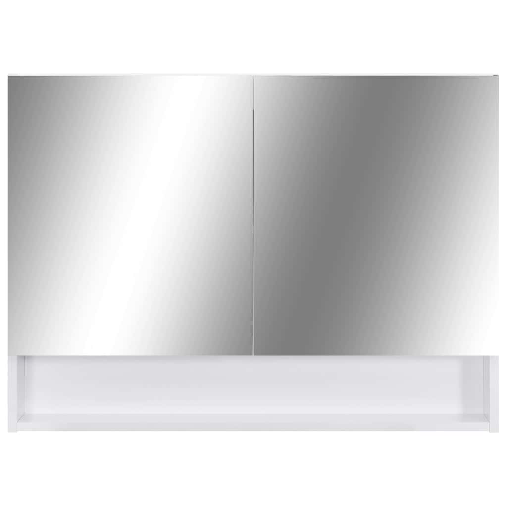 LED Bathroom Mirror Cabinet 80x15x60 cm MDF White
