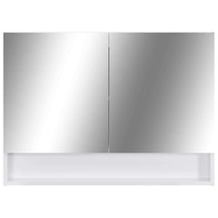 LED Bathroom Mirror Cabinet 80x15x60 cm MDF White