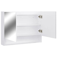 LED Bathroom Mirror Cabinet 80x15x60 cm MDF White
