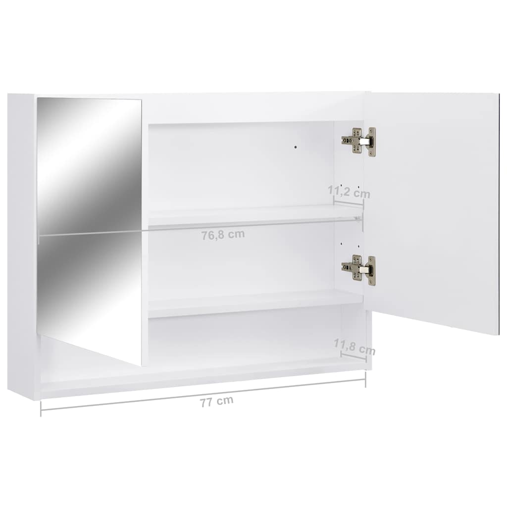 LED Bathroom Mirror Cabinet 80x15x60 cm MDF White