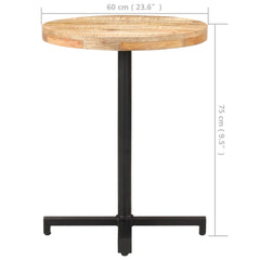 vidaXL Bistro Table Round Ø60x75 cm Rough Mango Wood 6