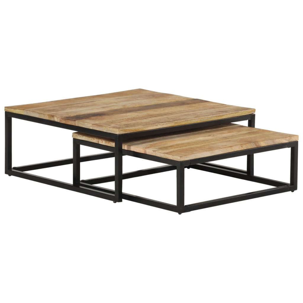 vidaXL Nesting Coffee Tables 2 pcs Solid Mango Wood 1