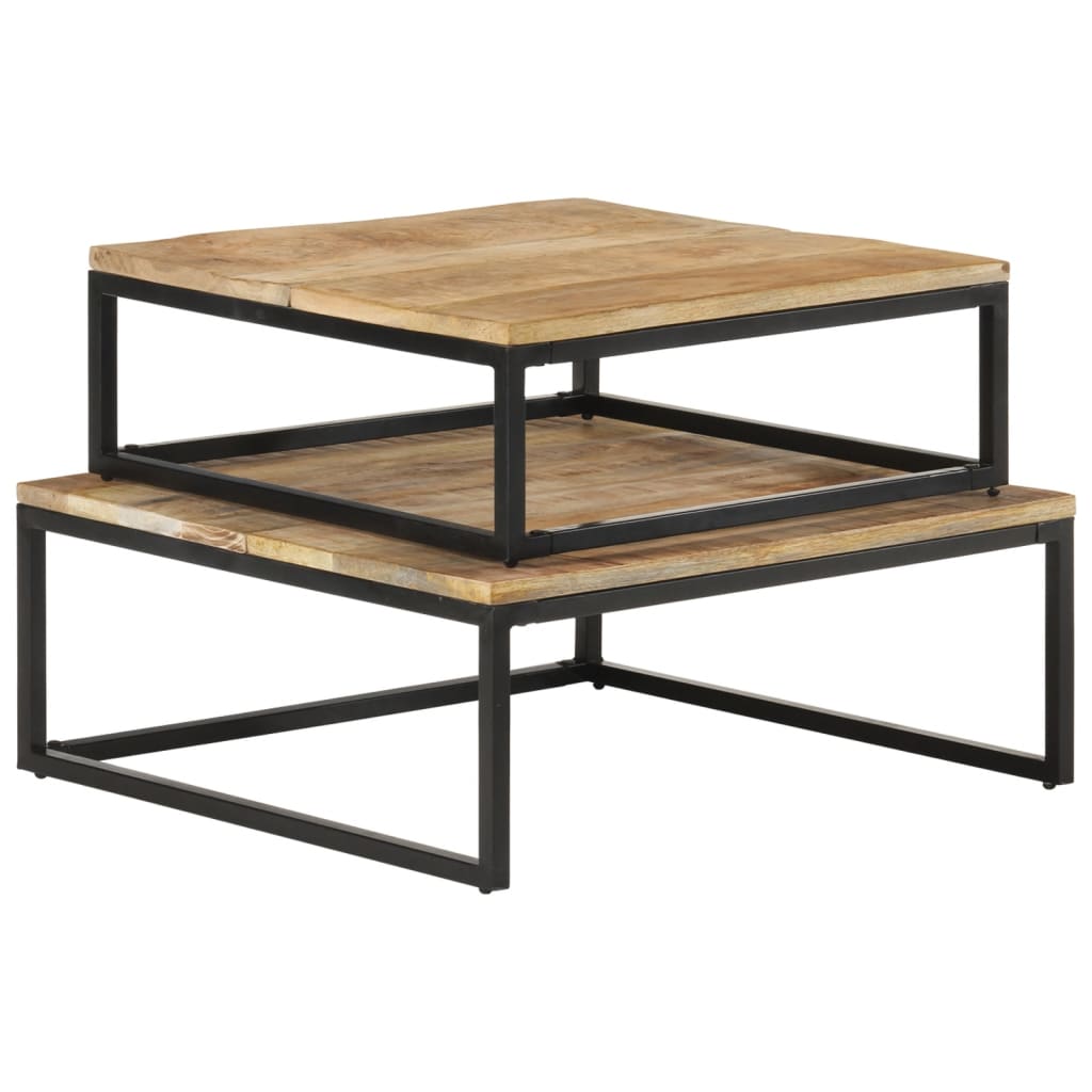 vidaXL Nesting Coffee Tables 2 pcs Solid Mango Wood 2