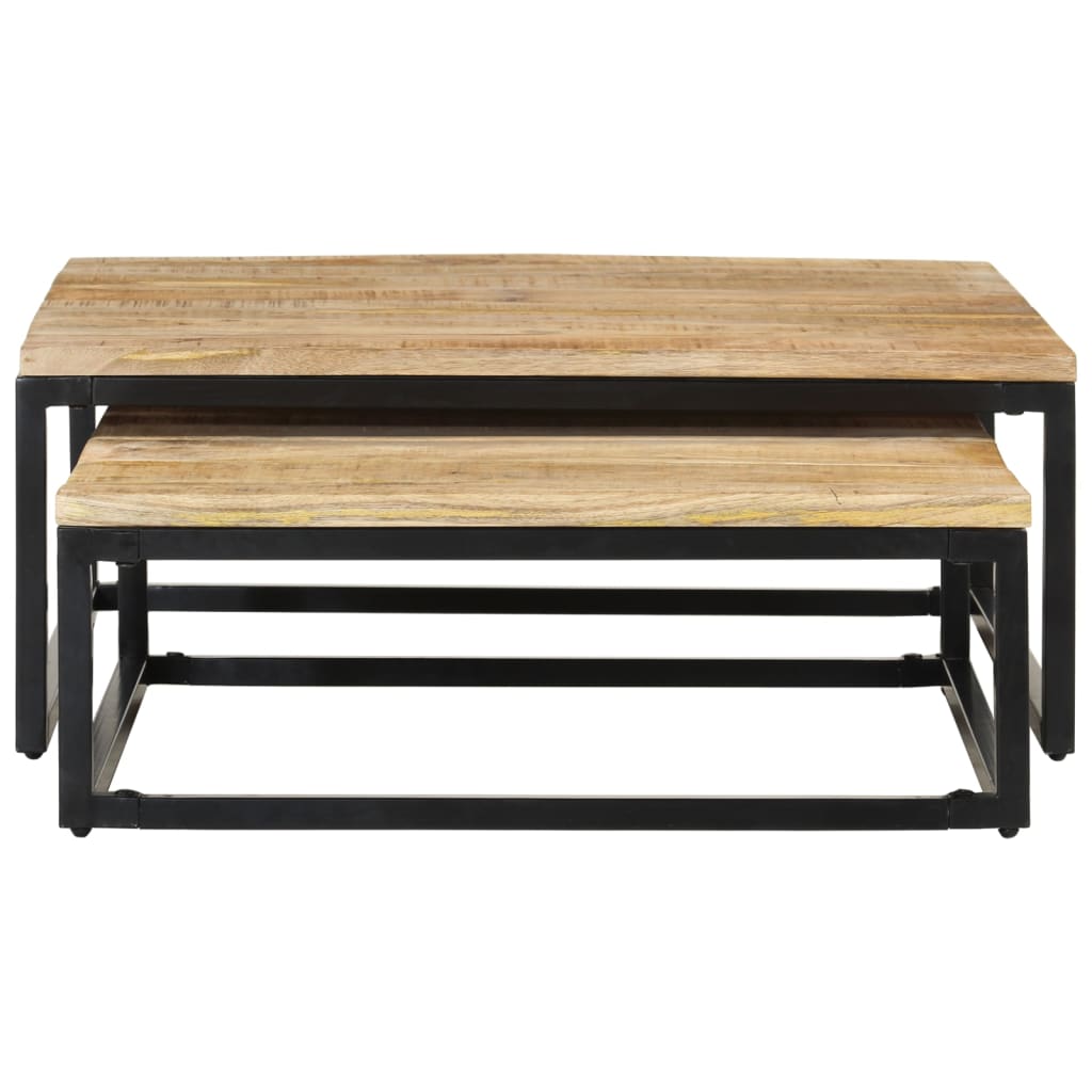 vidaXL Nesting Coffee Tables 2 pcs Solid Mango Wood 3