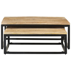 vidaXL Nesting Coffee Tables 2 pcs Solid Mango Wood 3