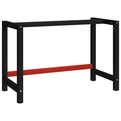 vidaXL Work Bench Frame Metal 120x57x79 cm Black and Red 2