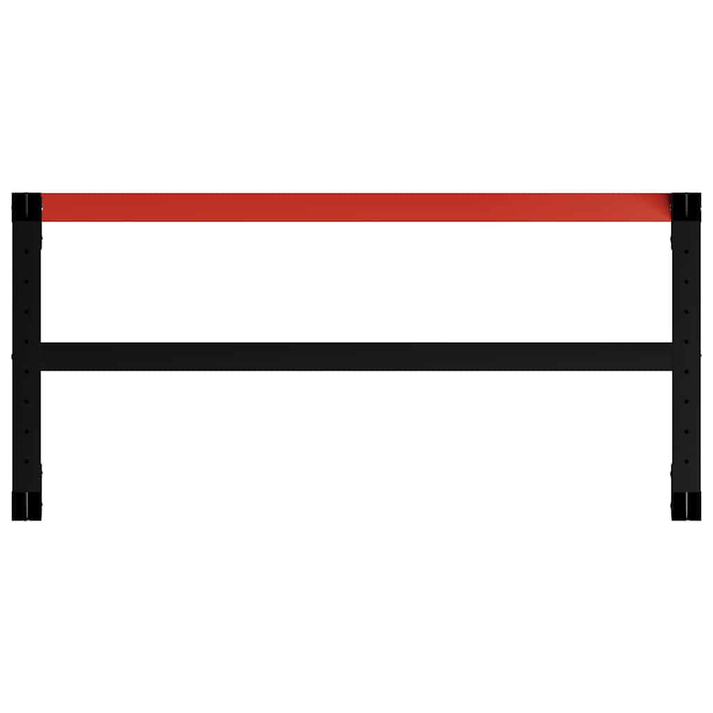 vidaXL Work Bench Frame Metal 120x57x79 cm Black and Red 6