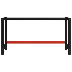 vidaXL Work Bench Frame Metal 150x57x79 cm Black and Red 2