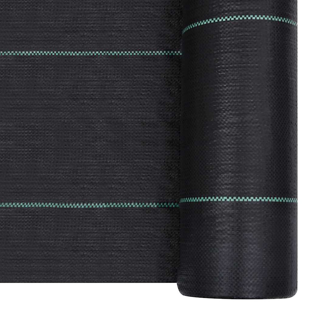 vidaXL Weed Membrane | Black with green stripes | 100% Polypropylene 2
