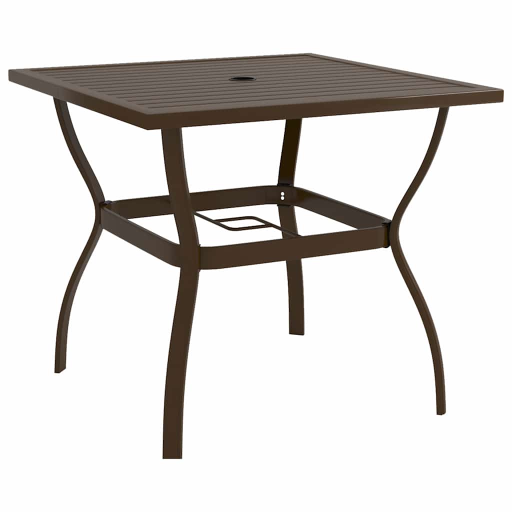 Garden Table Steel Brown 81.5 cm 81.5 cm