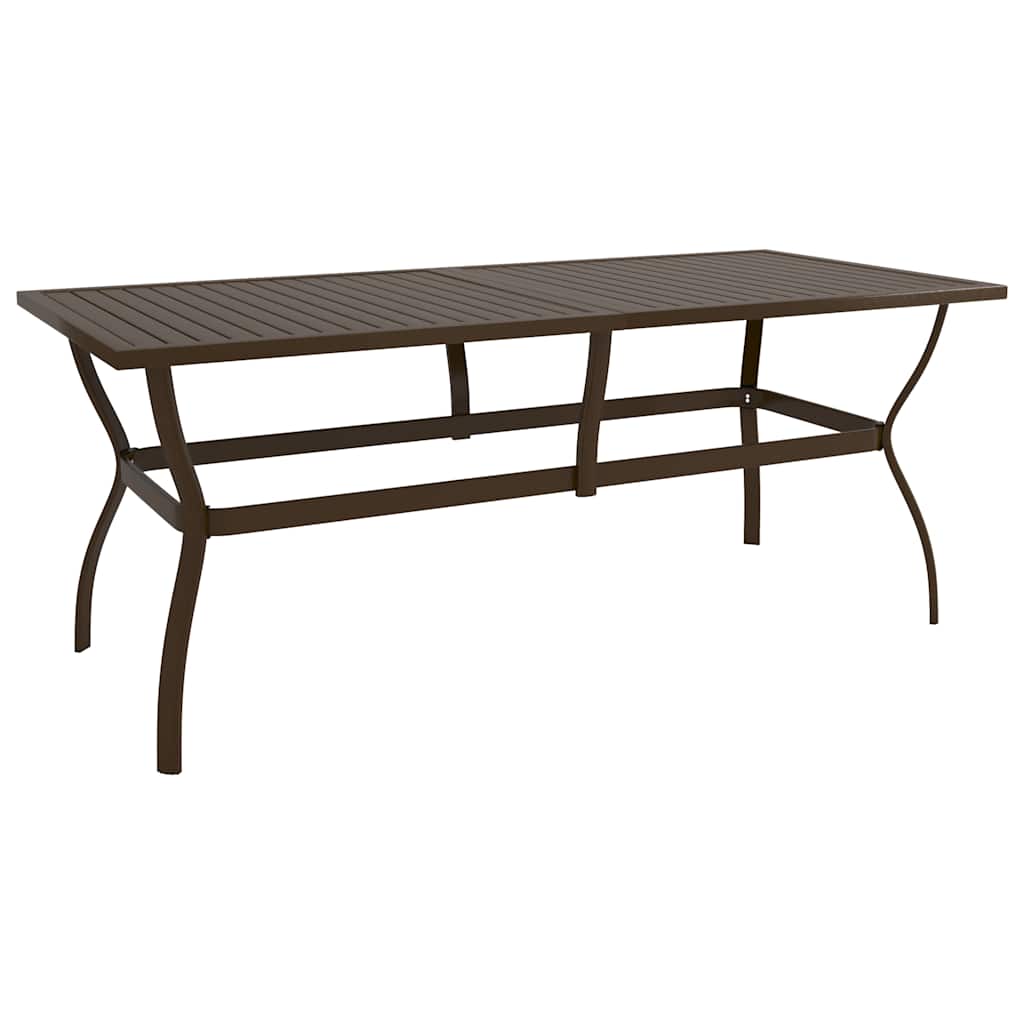 Garden Table Steel Brown 190 cm 80 cm