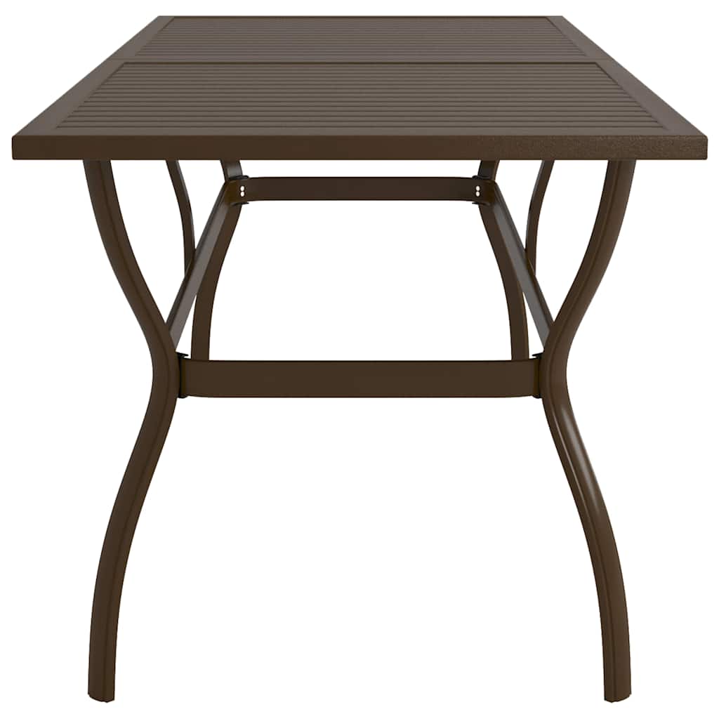 Garden Table Steel Brown 190 cm 80 cm