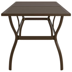 Garden Table Steel Brown 190 cm 80 cm