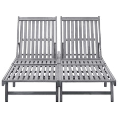 Solid Acacia Wood 2-Person sun lounger