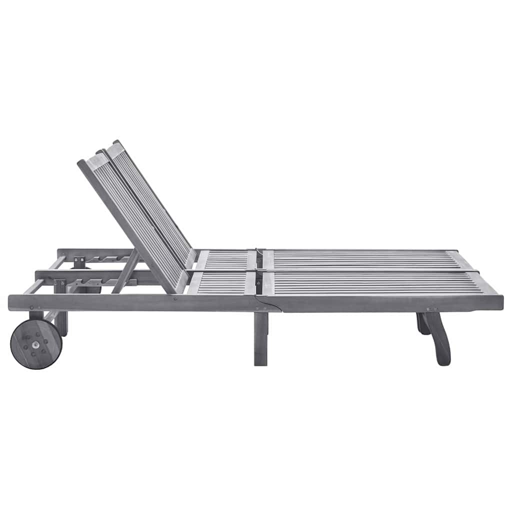 Solid Acacia Wood 2-Person sun lounger