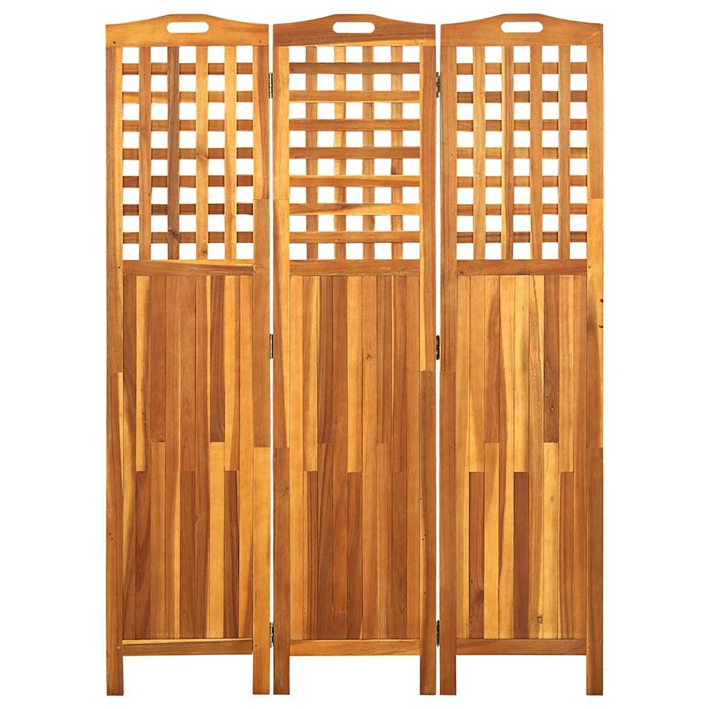 311878 vidaXL 3-Panel Room Divider 121x2x170 cm Solid Acacia Wood 2