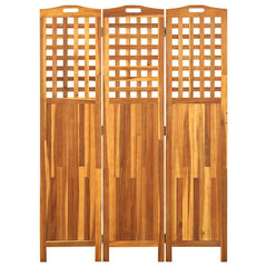 311878 vidaXL 3-Panel Room Divider 121x2x170 cm Solid Acacia Wood 2
