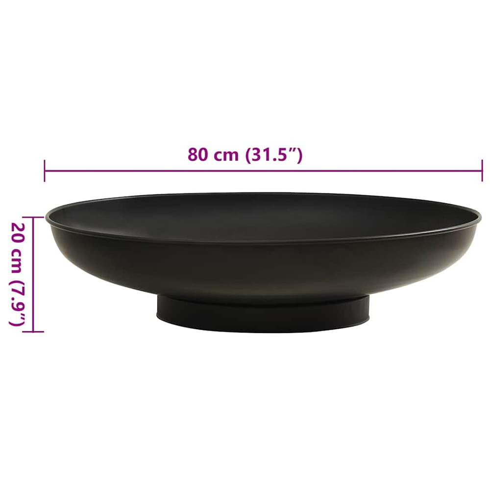 Fire Pit 57 cm Steel Black