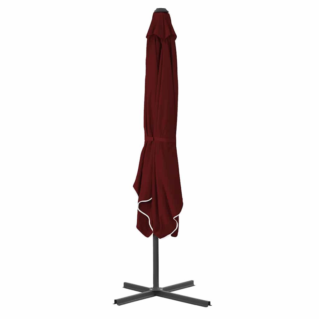 vidaXL Garden Parasol with Steel Pole Bordeaux Red 250x250x230 cm 3