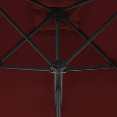 vidaXL Garden Parasol with Steel Pole Bordeaux Red 250x250x230 cm 4