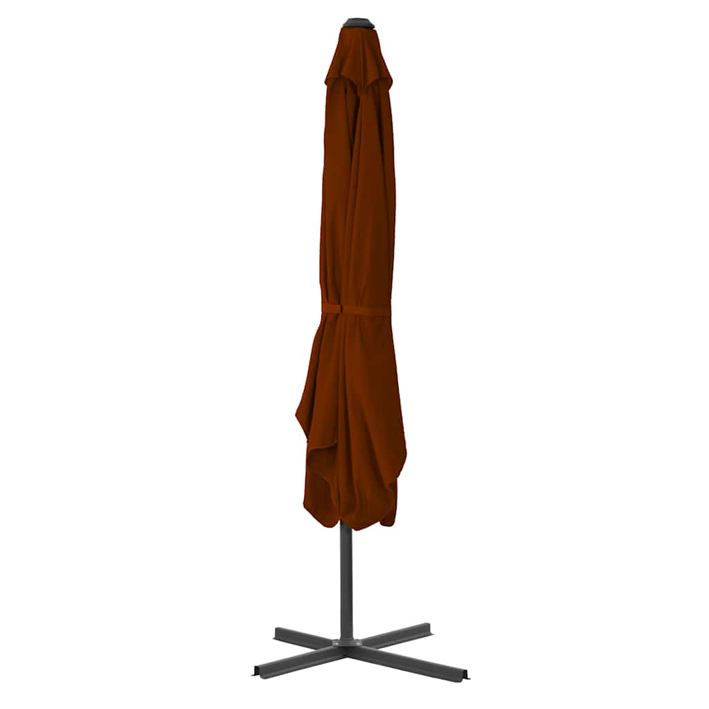 vidaXL Garden Parasol with Steel Pole Terracotta 250x250x230 cm 3