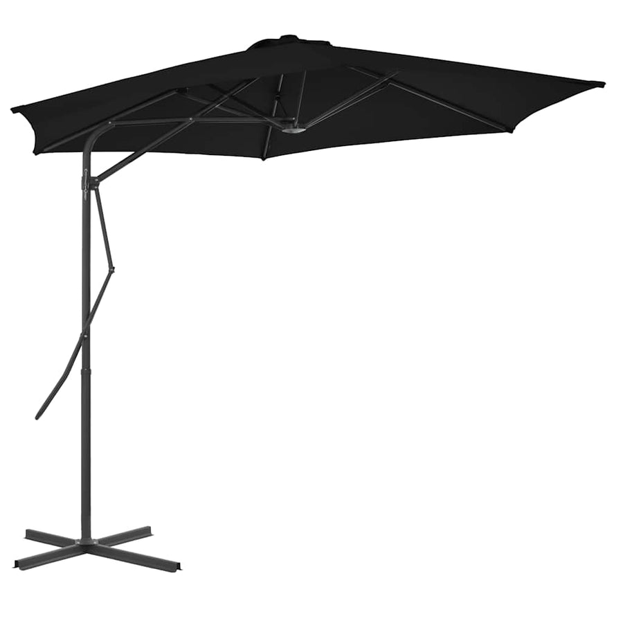 Outdoor Parasol with Steel Pole 300 cm Black