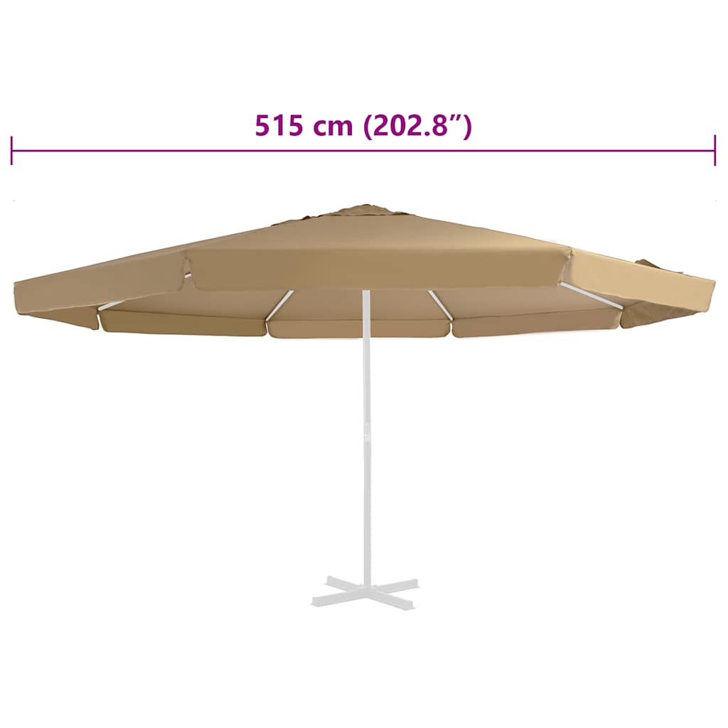vidaXL Replacement Fabric for Outdoor Parasol Taupe 515 cm 5