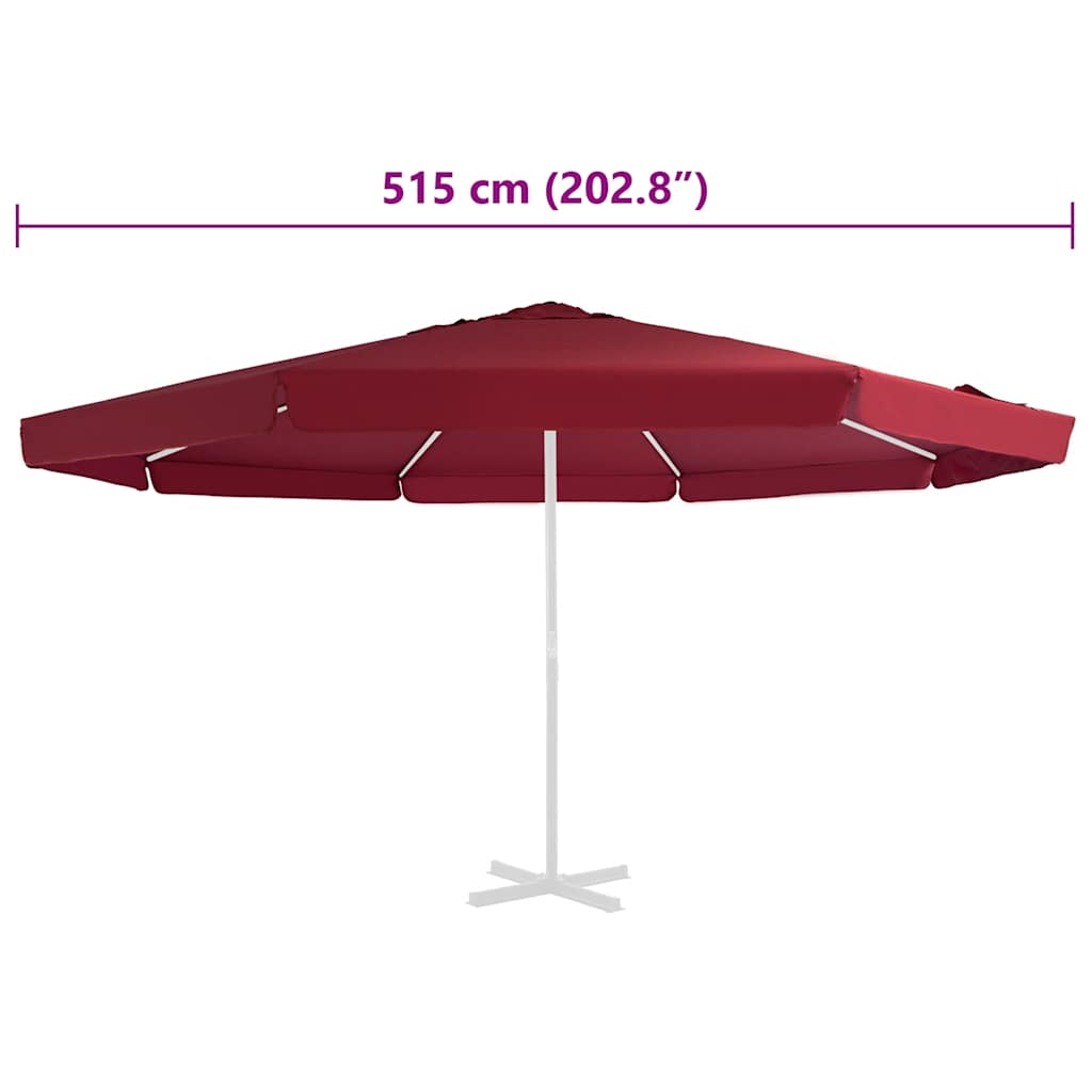 vidaXL Replacement Fabric for Outdoor Parasol Bordeaux Red 515 cm 4