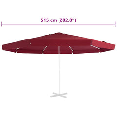 vidaXL Replacement Fabric for Outdoor Parasol Bordeaux Red 515 cm 4