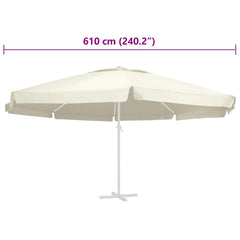 vidaXL Replacement Fabric | Sand | Polyester with PA coating | 600 cm diameter 5