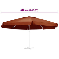 vidaXL Replacement Fabric for Outdoor Parasol Terracotta 610 cm 5