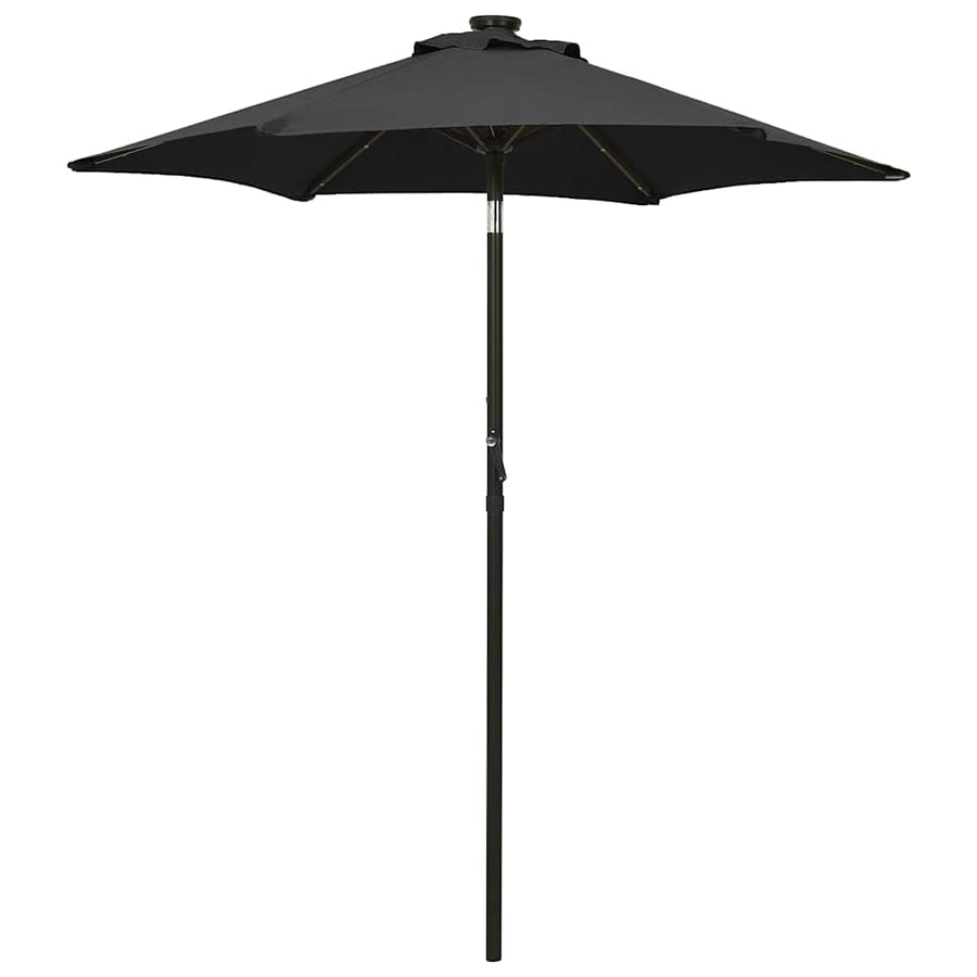 Garden Parasol with LED Lights 200x211 cm Aluminium Black