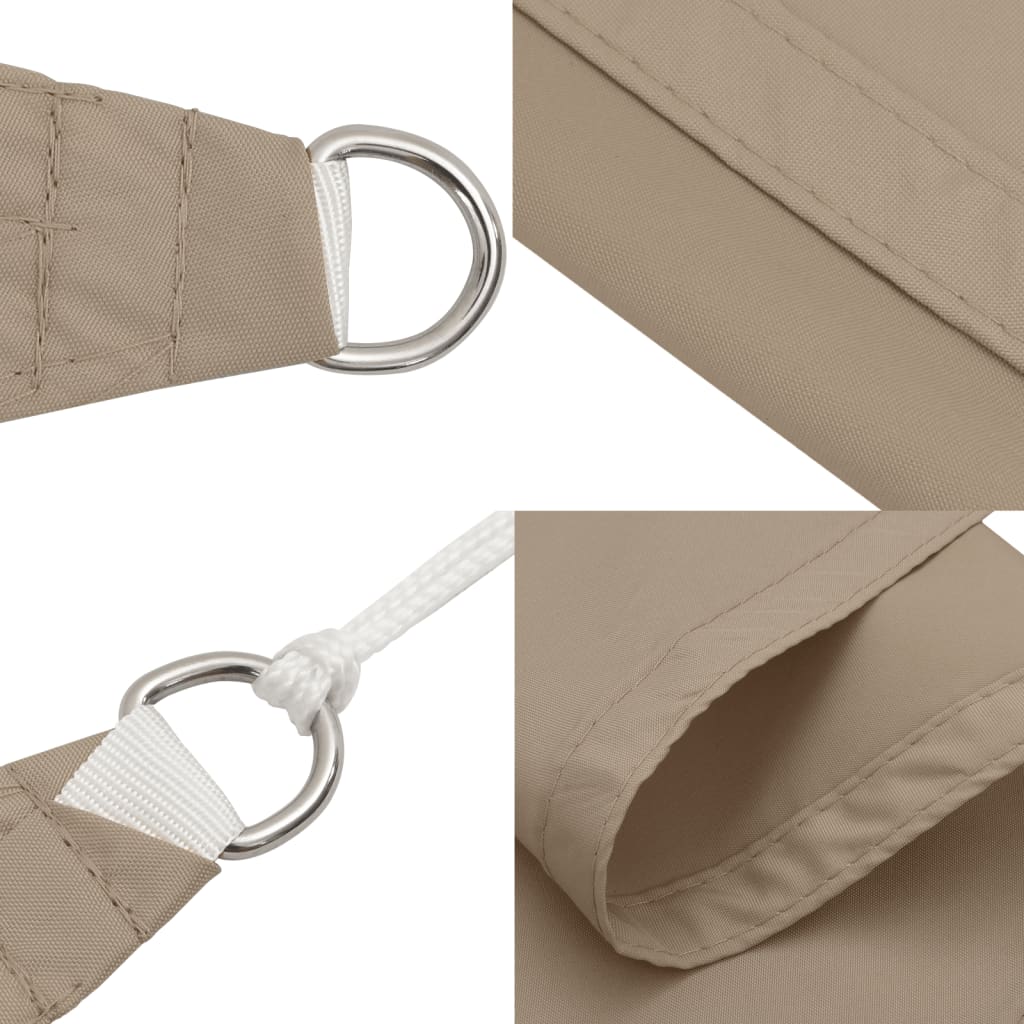 vidaXL Sunshade Sail Oxford Fabric Square 7x7 m Taupe 6