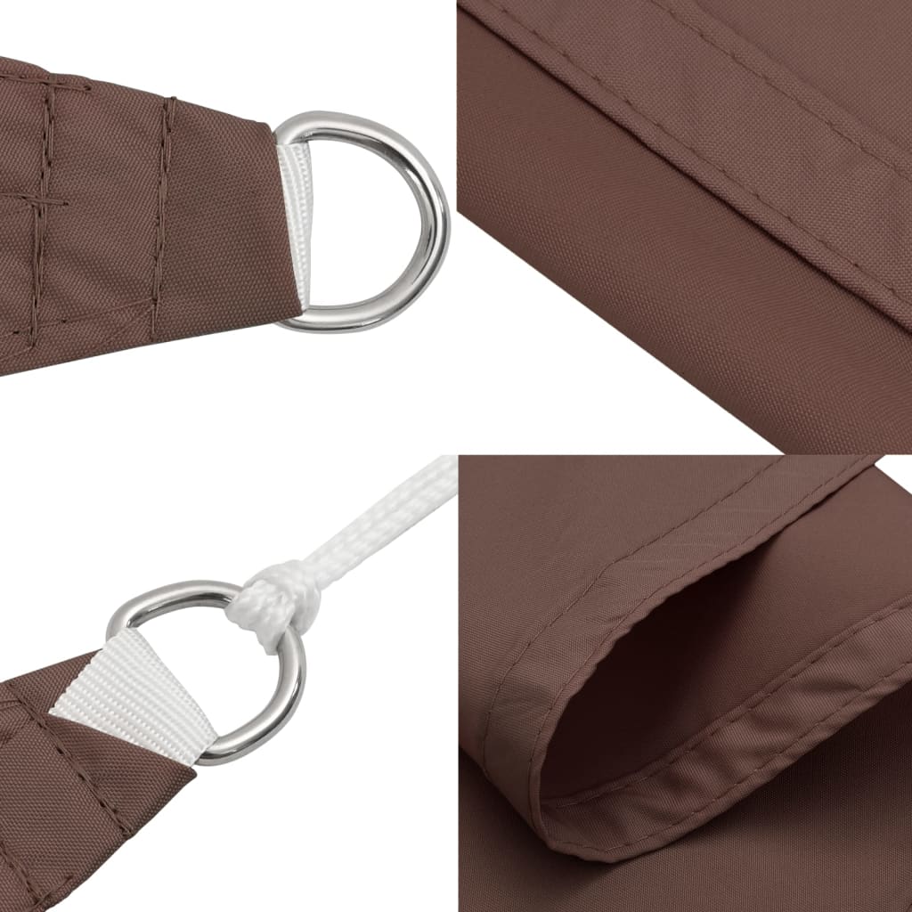 vidaXL Sun Sail | Brown | PU coated oxford fabric | 5x6x6 metres 6