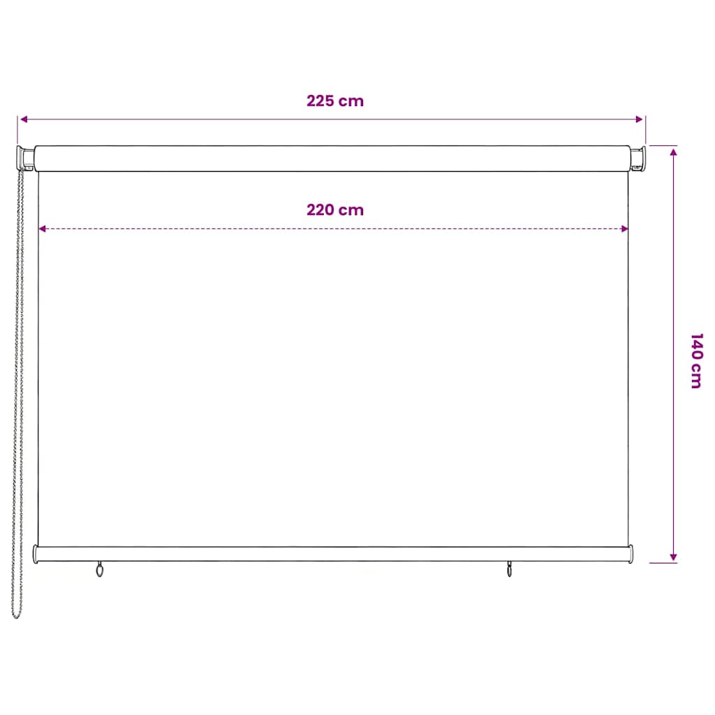 vidaXL Outdoor Roller Blind 225(W)x140(H) cm Terracotta HDPE 6