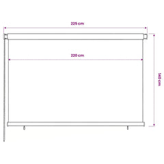 vidaXL Outdoor Roller Blind 225(W)x140(H) cm Dark Green HDPE 6