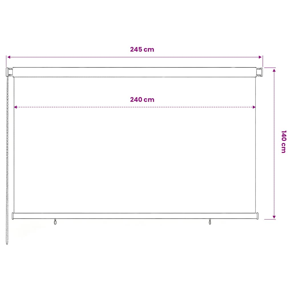 vidaXL Outdoor Roller Blind 245(W)x140(H) cm Blue HDPE 6