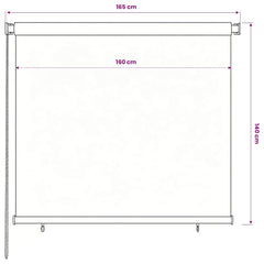 vidaXL Outdoor Roller Blind 165(W)x140(H) cm Black 6