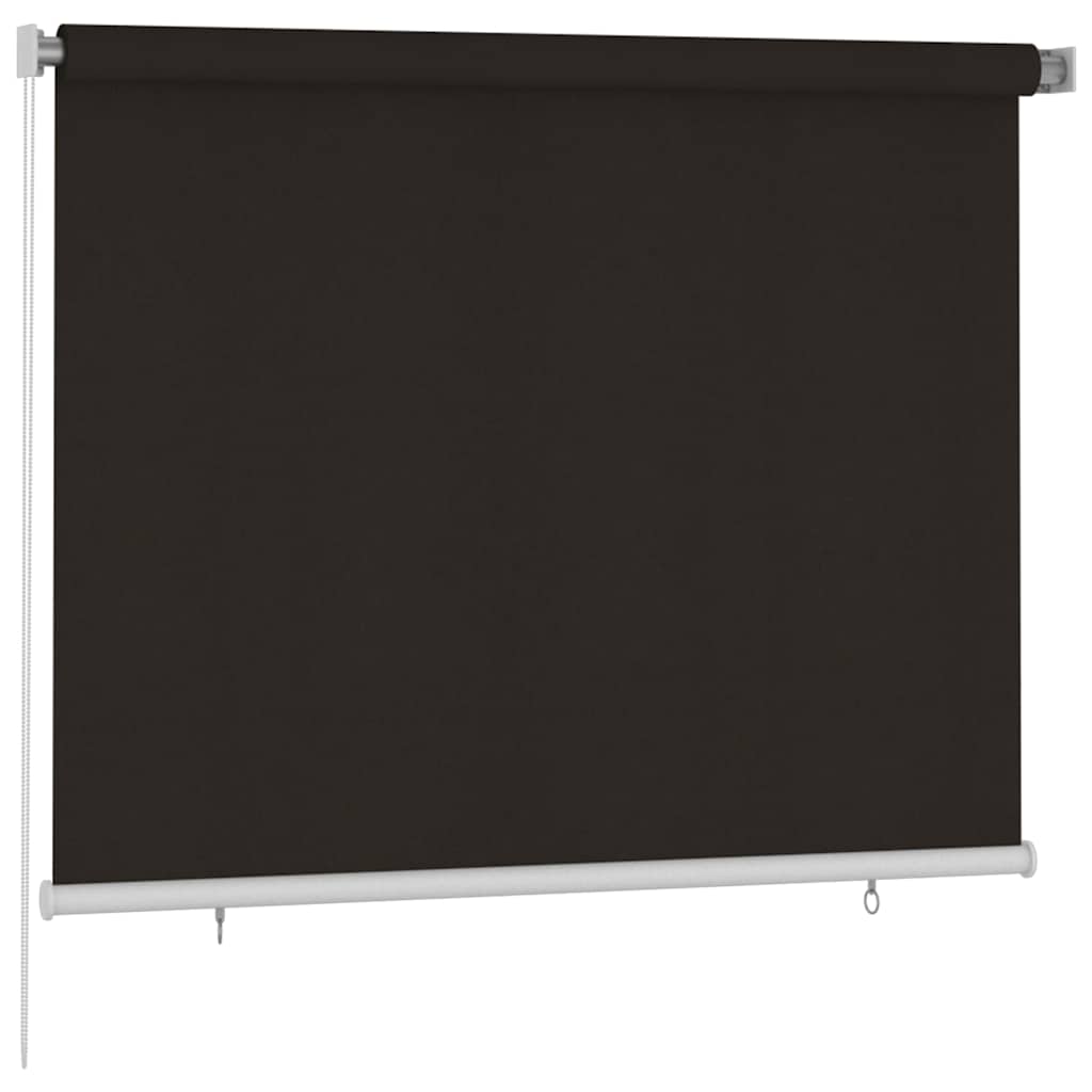 vidaXL Outdoor Roller Blind 185(W)x140(H) cm Brown HDPE 2