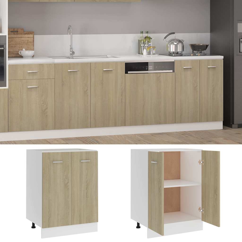 vidaXL Kitchen Base Cabinet "Lyon" Engineered Wood Sonoma Oak