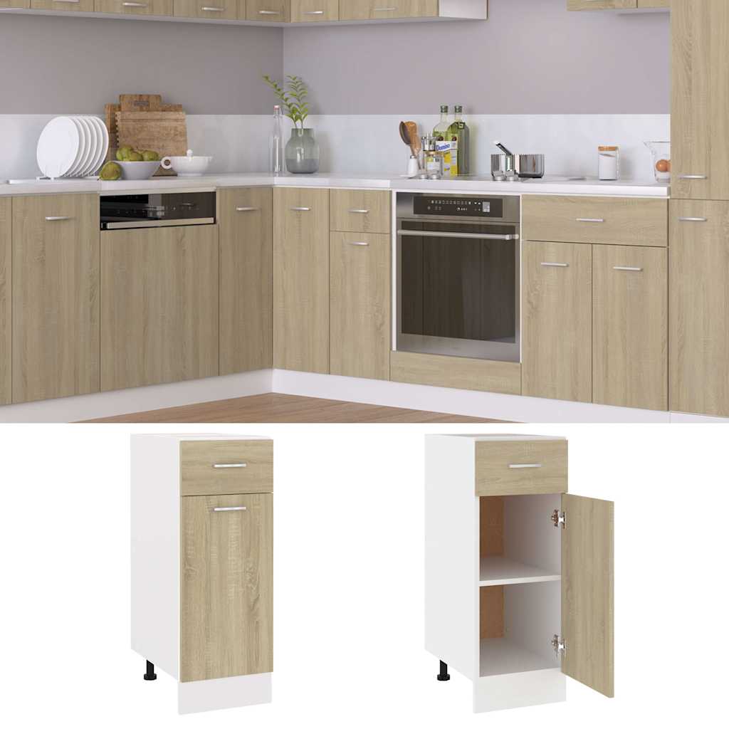 vidaXL Drawer Bottom Cabinet | Sonoma Oak | Engineered Wood | Compact 2